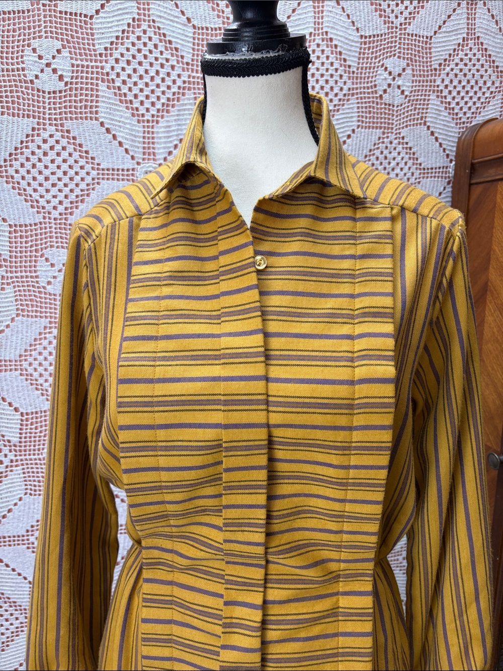 Vintage 1970s Above Cherish Striped Midi Dress – Petite - Picture 2 of 9